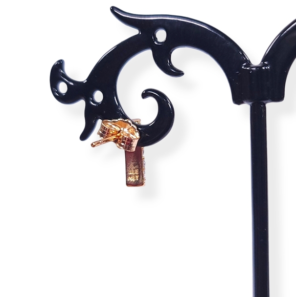 New! Timeless Pavé Single-row Bar Stud Earrings. Sterling Silver. - Picture 4 of 4